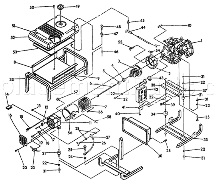 Page C Diagram and Parts List for 9783-0  Briggs and Stratton Generator